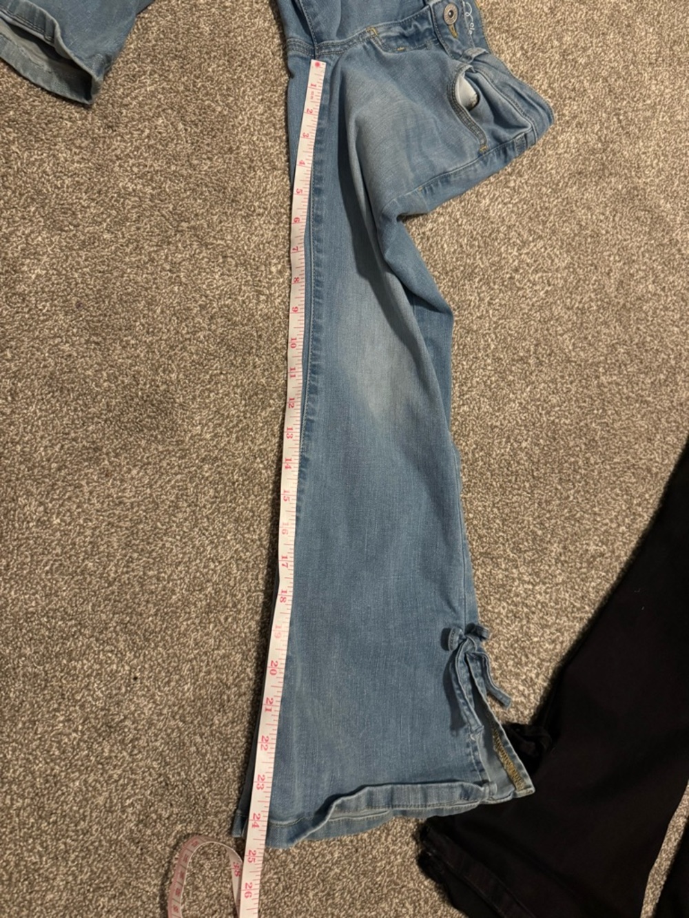 Set of 2 Art Class Girls Sz 8 Blue Jeans Black denim bow flare bell bottoms - Picture 16 of 16